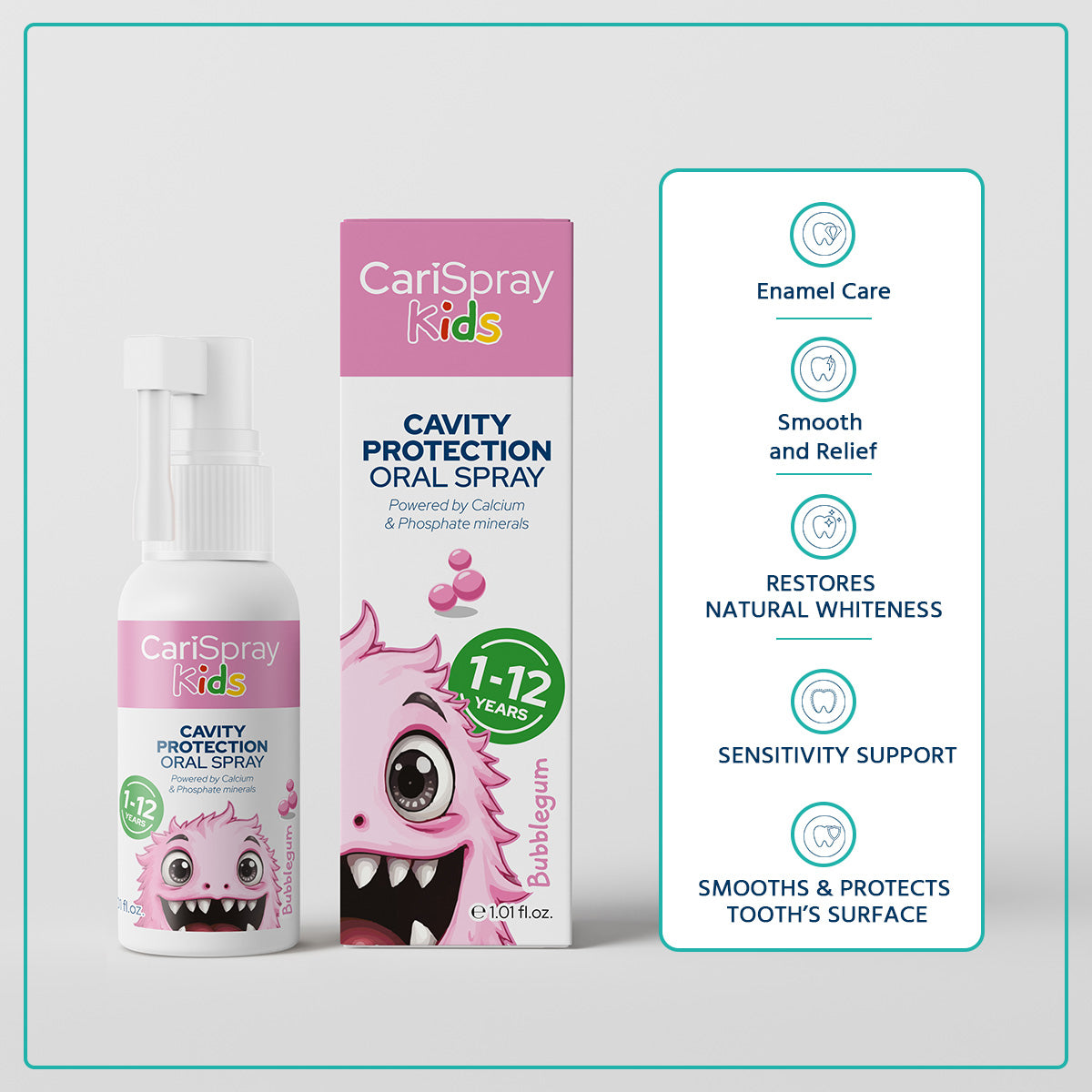 CariSpray Kids cavity prevention spray bubblegum flavor